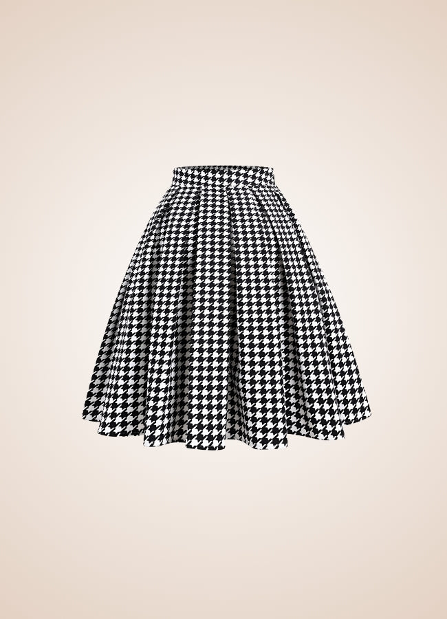 Vintage Houndstooth Steampunk Skirt UK