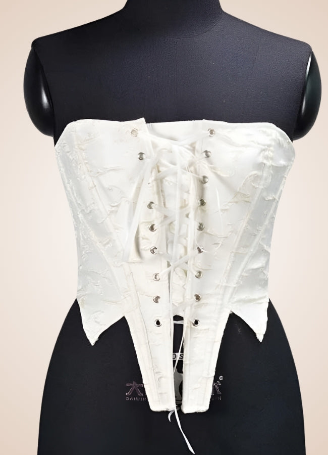 White Off Shoulder Steampunk Corset UK