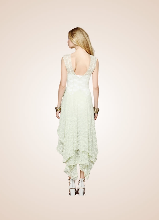 White Steampunk Long Dress UK