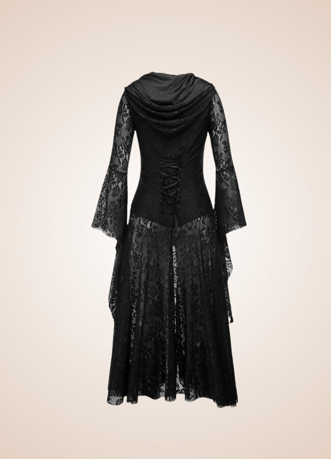 Women's Gothic Medieval Hooded Dress UK