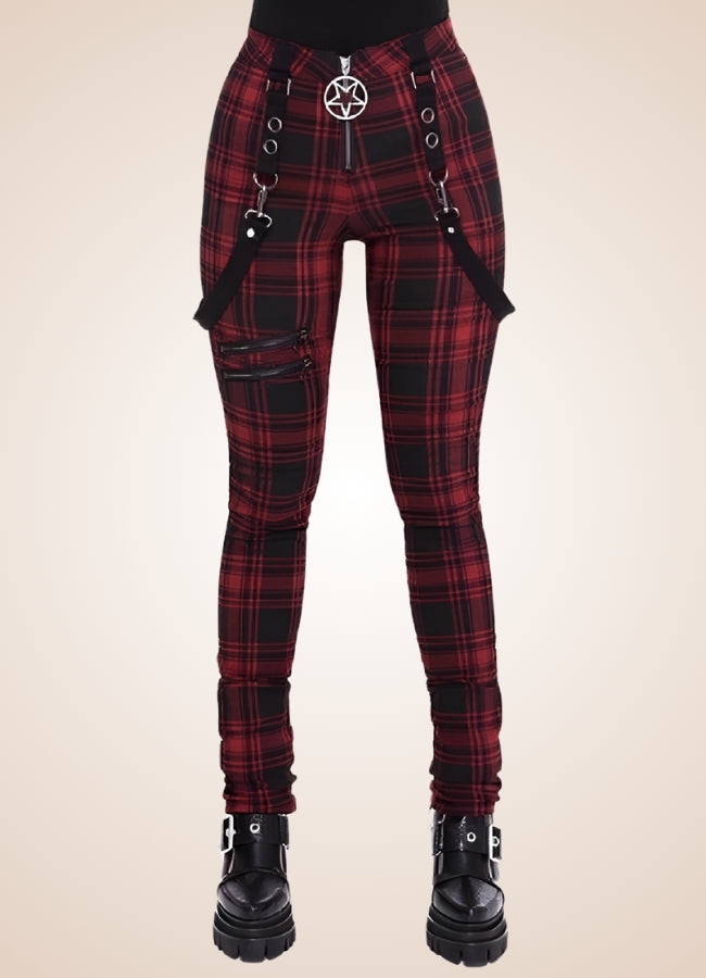 Women's Plaid Steampunk Trousers UK