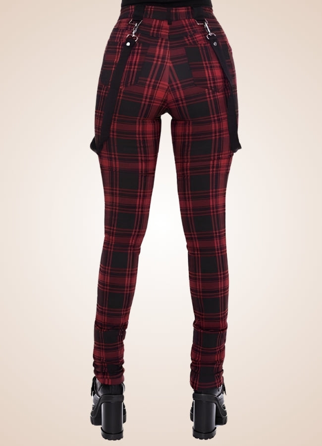 Women's Plaid Steampunk Trousers UK