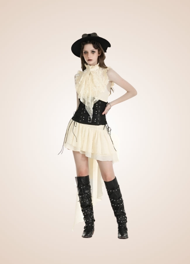 Women's Ruffle Steampunk Dress UK