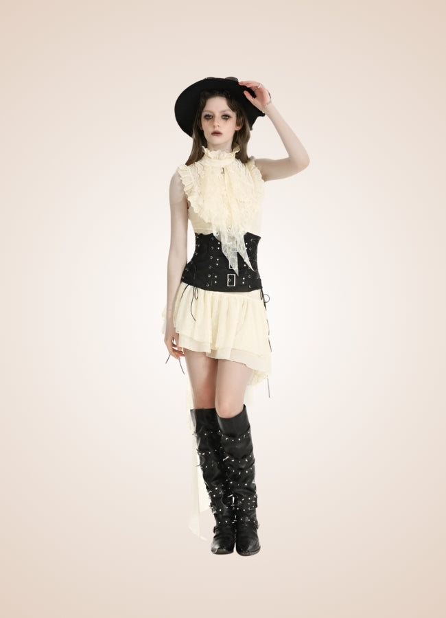 Women's Ruffle Steampunk Dress UK