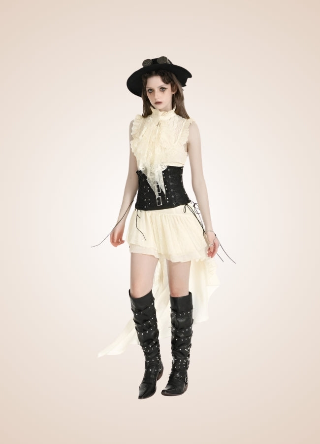 Women's Ruffle Steampunk Dress UK