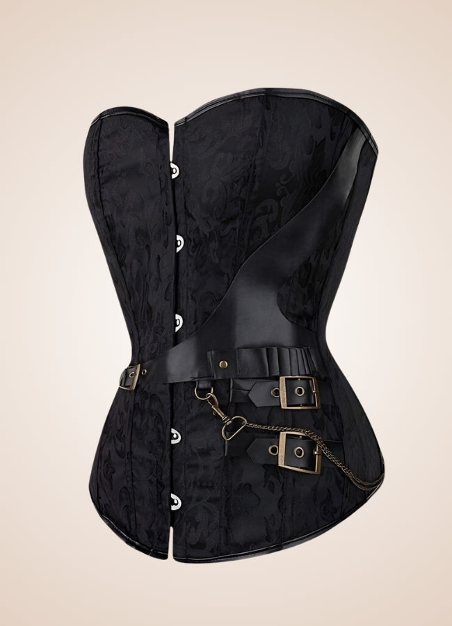 Women's Steampunk Black Overbust Corset UK