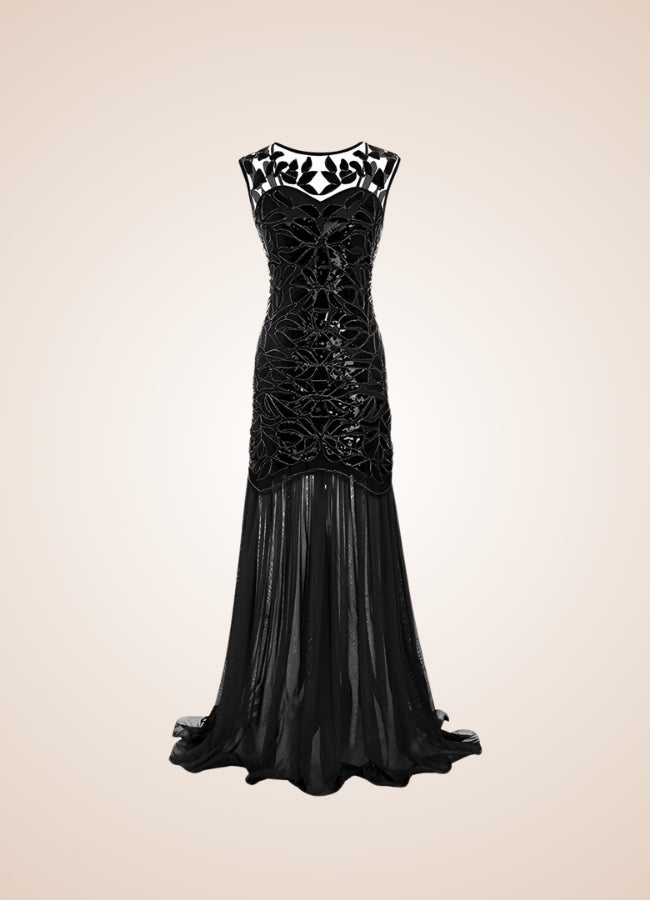 Women's Steampunk Black Sequins Dress UK