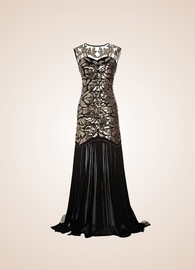 Women's Steampunk Gold Sequins Dress UK