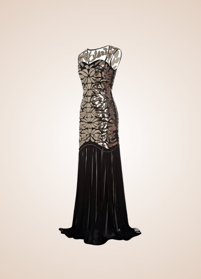Women's Steampunk Gold Sequins Dress UK