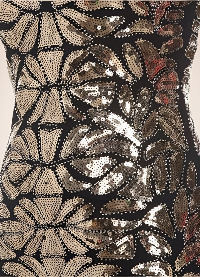 Women's Steampunk Gold Sequins Dress UK