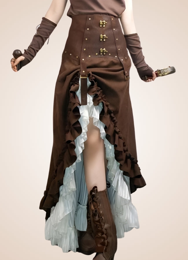 Women's Steampunk Long Skirt UK