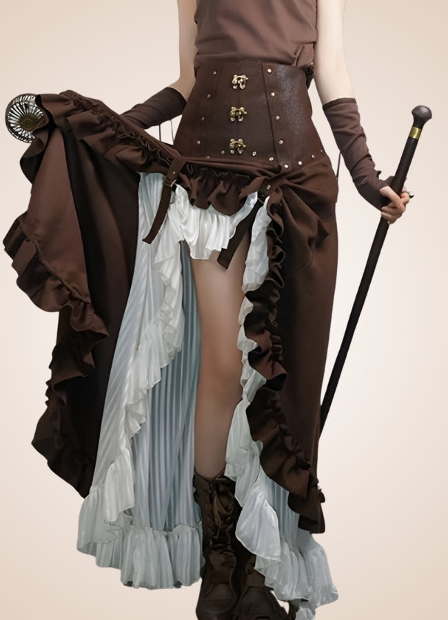 Women's Steampunk Long Skirt UK