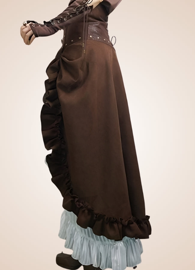 Women's Steampunk Long Skirt UK