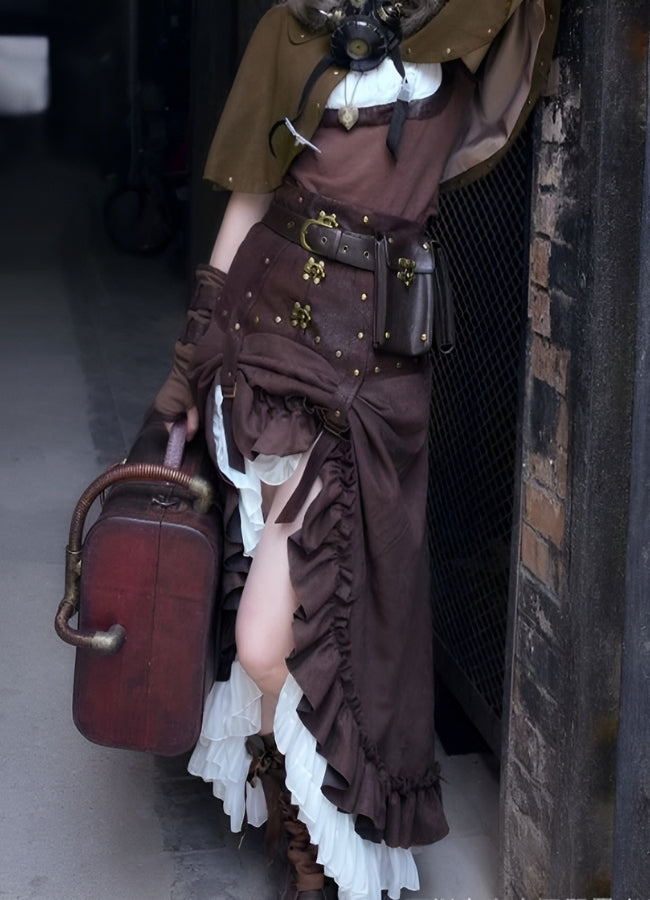Women's Steampunk Long Skirt UK