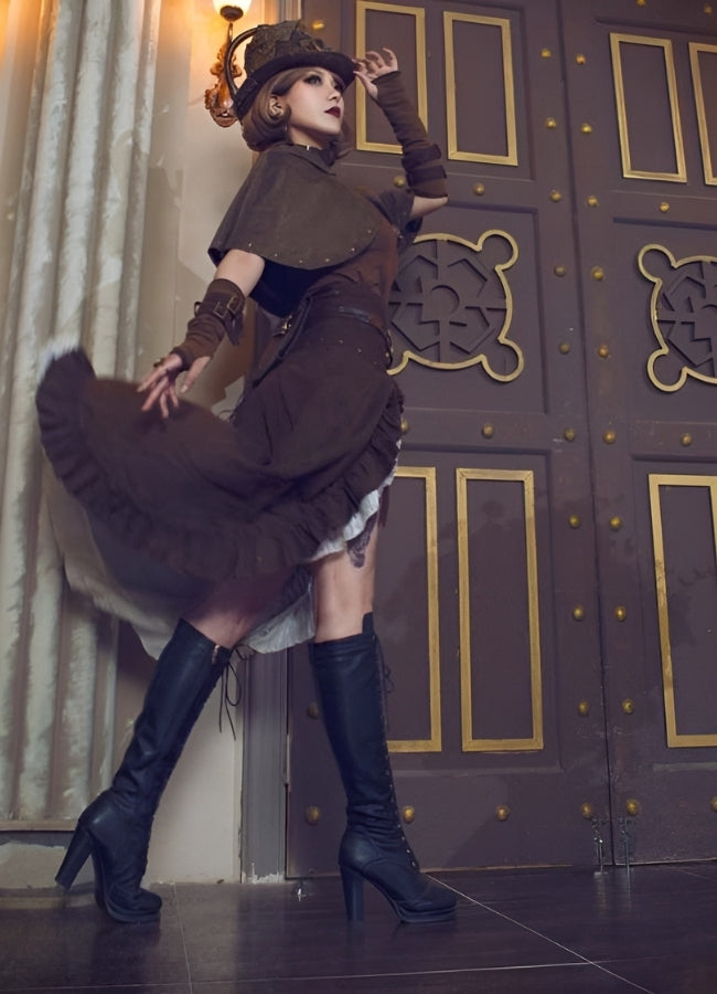 Women's Steampunk Long Skirt UK