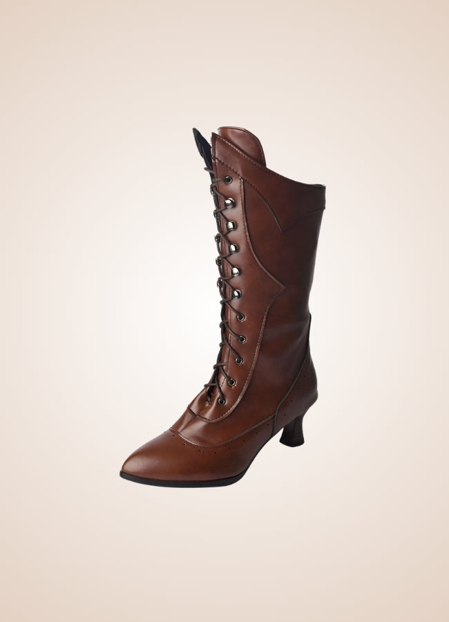 Women's Steampunk Mid Calf Boots UK