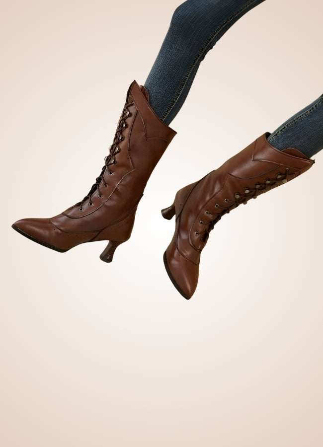 Women's Steampunk Mid Calf Boots UK