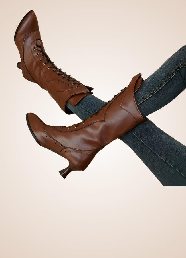 Women's Steampunk Mid Calf Boots UK