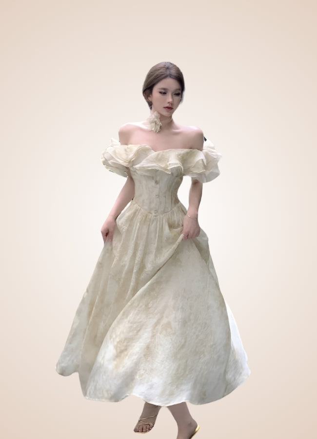 Women's Steampunk Off Shoulder Dress UK