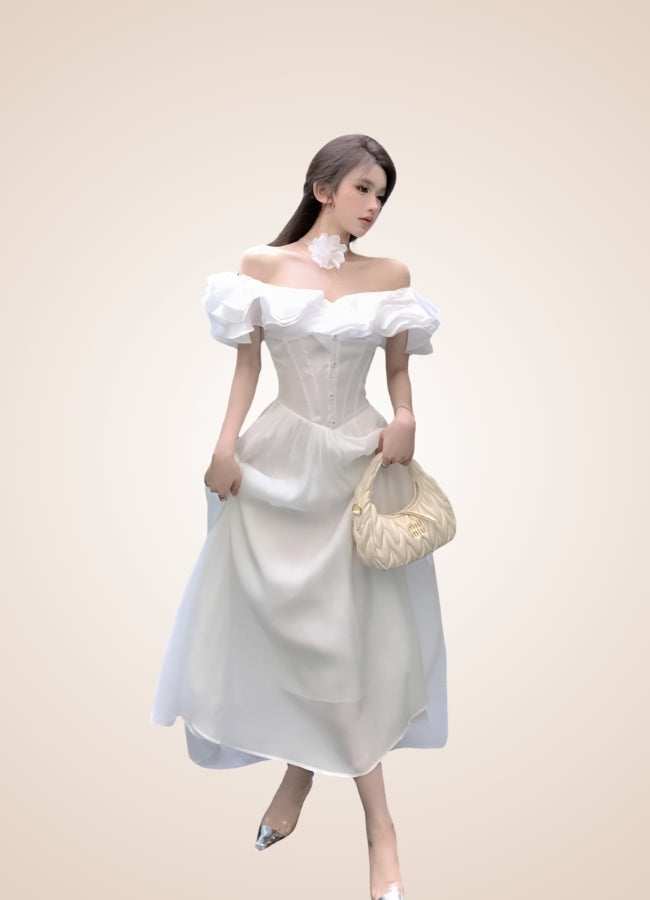 Women's Steampunk Off Shoulder Dress UK