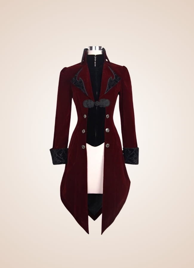 Women's Steampunk Tailcoat Burgundy UK
