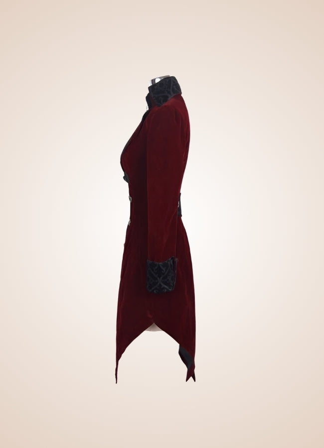 Women's Steampunk Tailcoat Burgundy UK