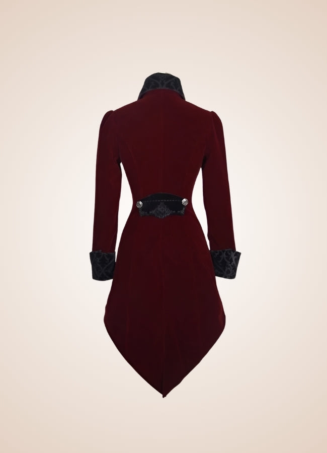 Women's Steampunk Tailcoat Burgundy UK