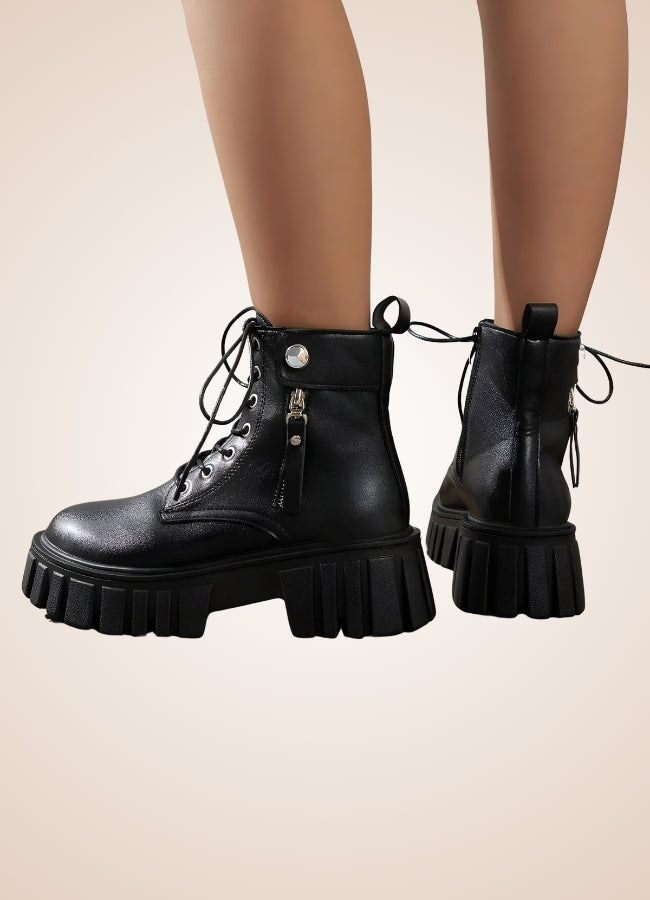 Women's Zipper Steampunk Ankle Boots UK