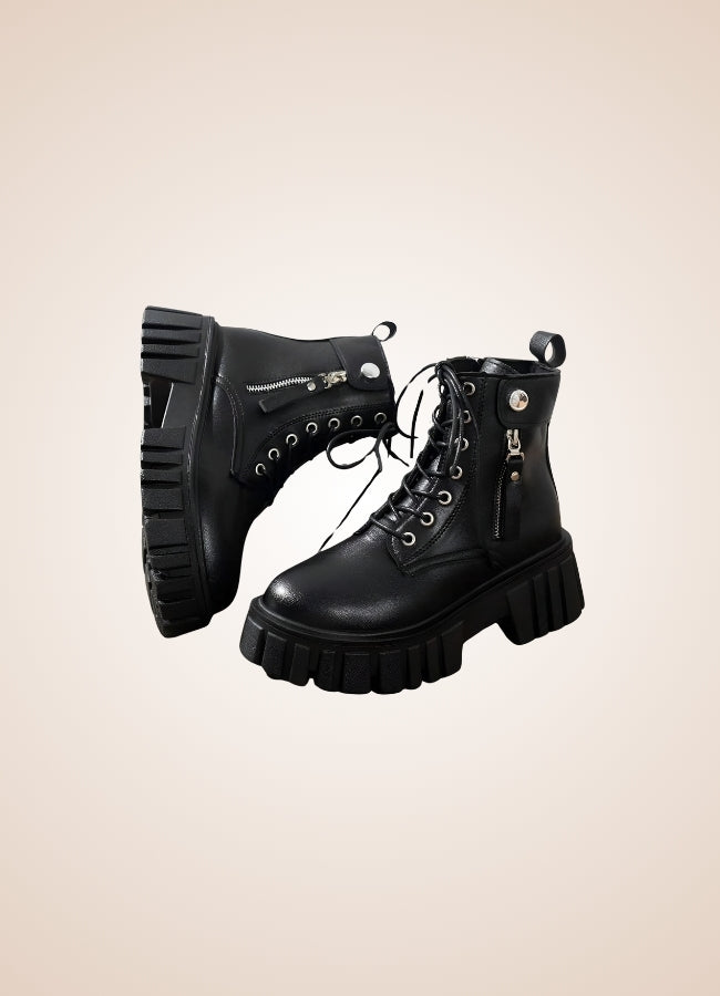 Women's Zipper Steampunk Ankle Boots UK