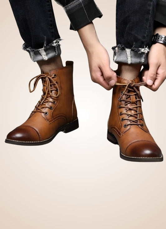 Gothic-Infused Leather Footwear for the Distinguished Gentleman
