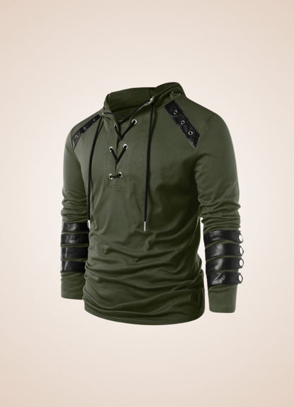 Army Green Steampunk Hooded Sweatshirt UK