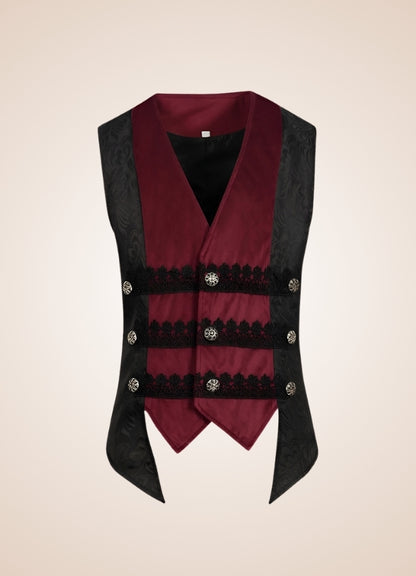 Black And Red Steampunk Vest UK