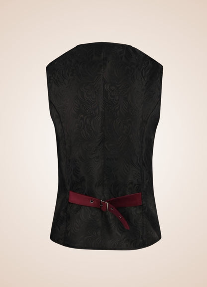 Black And Red Steampunk Vest UK