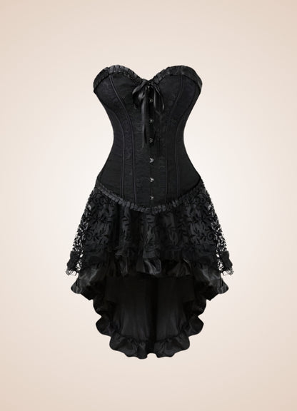 Black Classic Steampunk Corset Dress UK