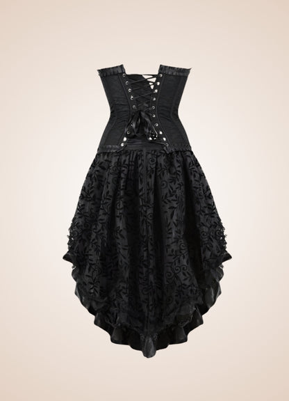 Black Classic Steampunk Corset Dress UK