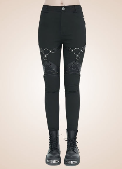 Black Gothic Punk Pants UK