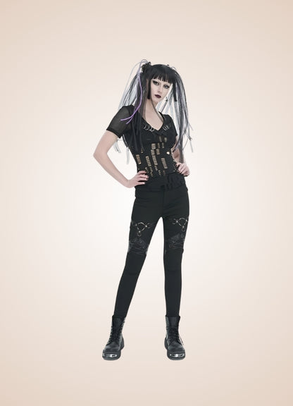 Black Gothic Punk Pants UK