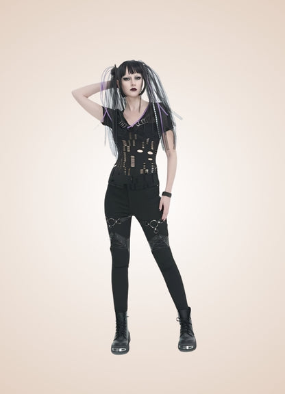 Black Gothic Punk Pants UK