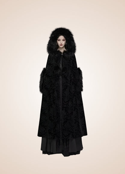 Black Gothic Women's Hooded Coat UK