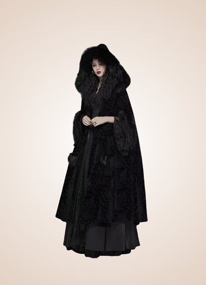 Black Gothic Women's Hooded Coat UK