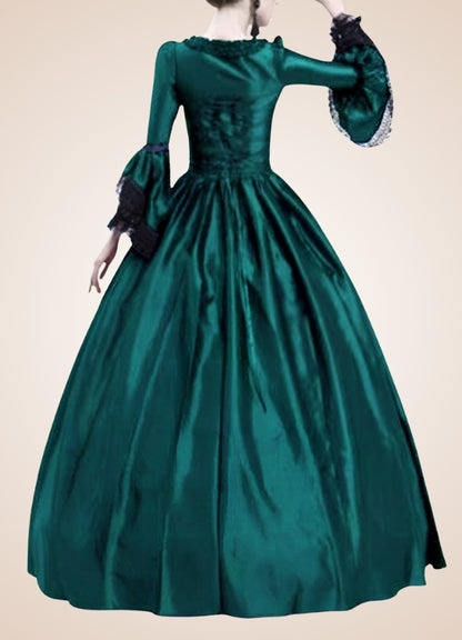 green and black victorian dress Emerald Elegance
