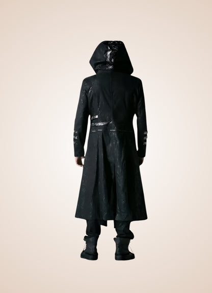 Black High Collar Trench Coat UK