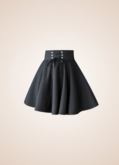 Black Lace Up Gothic Skirt UK