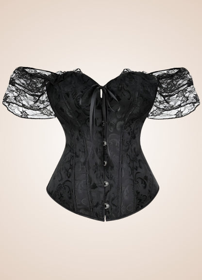 Black Overbust Steampunk Bustier UK