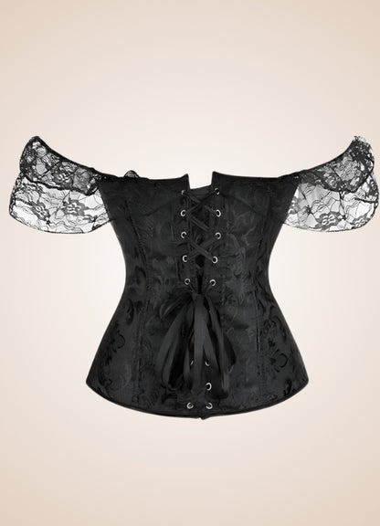 Black Overbust Steampunk Bustier UK
