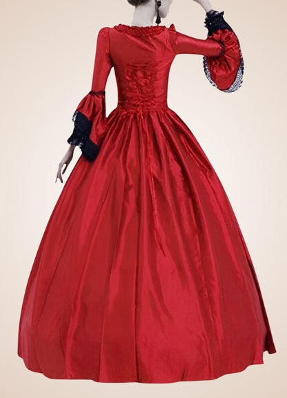 Black Red Victorian Steampunk Dress UK