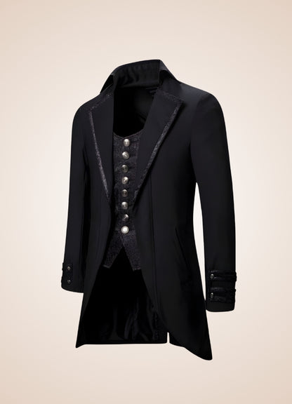 Black Redingote Steampunk Jacket UK