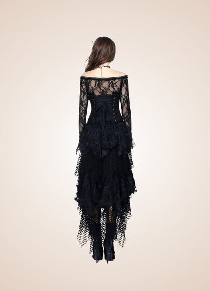 Black Steampunk Corset Dress UK