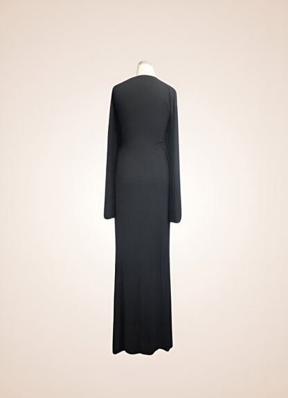 Black Steampunk Gothic Long Dress UK