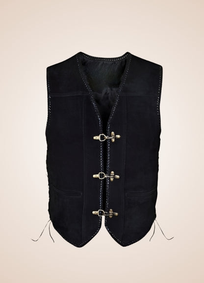 Black Steampunk Motorcycle Vest UK